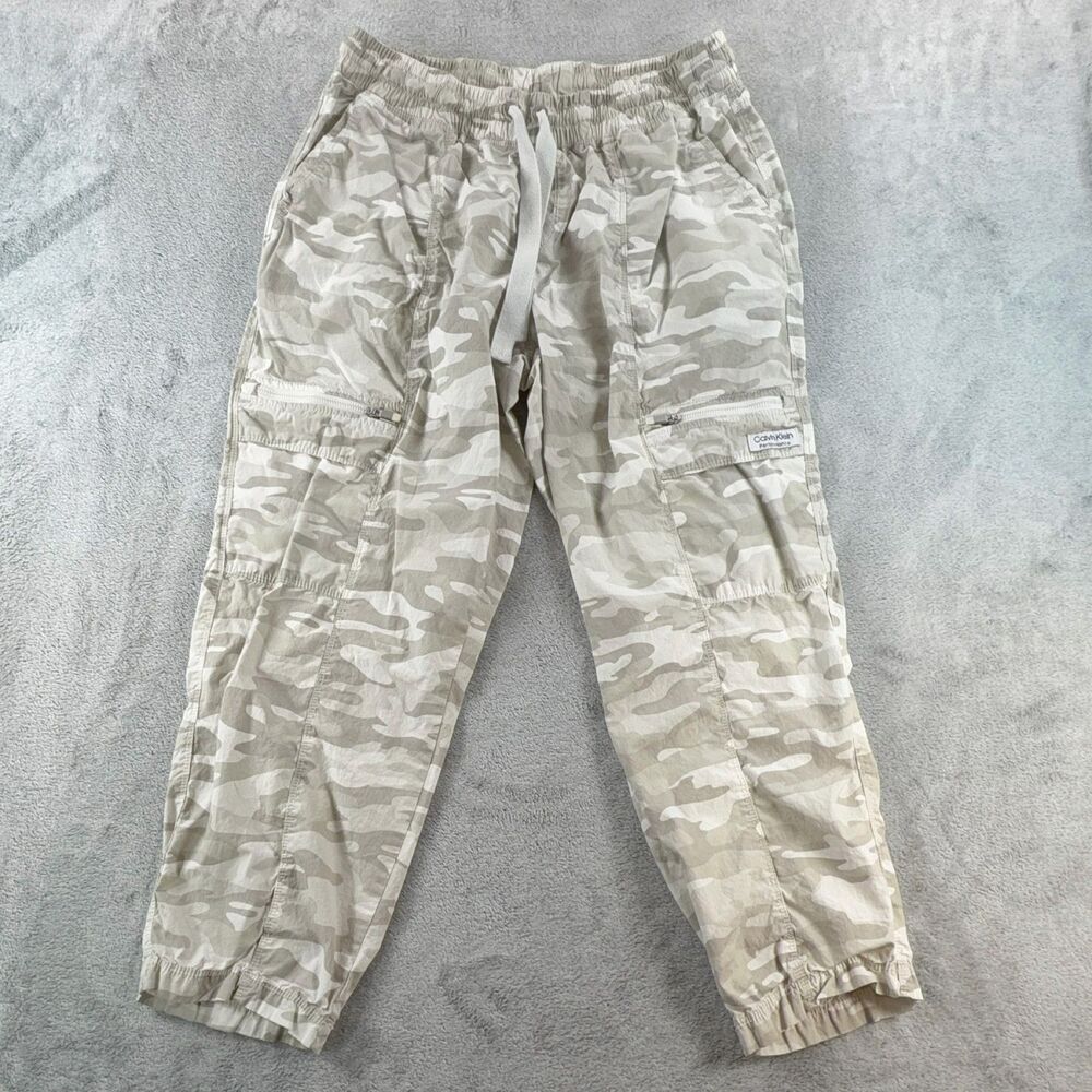 Calvin Klein Performance Camo Cargo Jogger Pants Unisex L Drawstring 30x26 In
